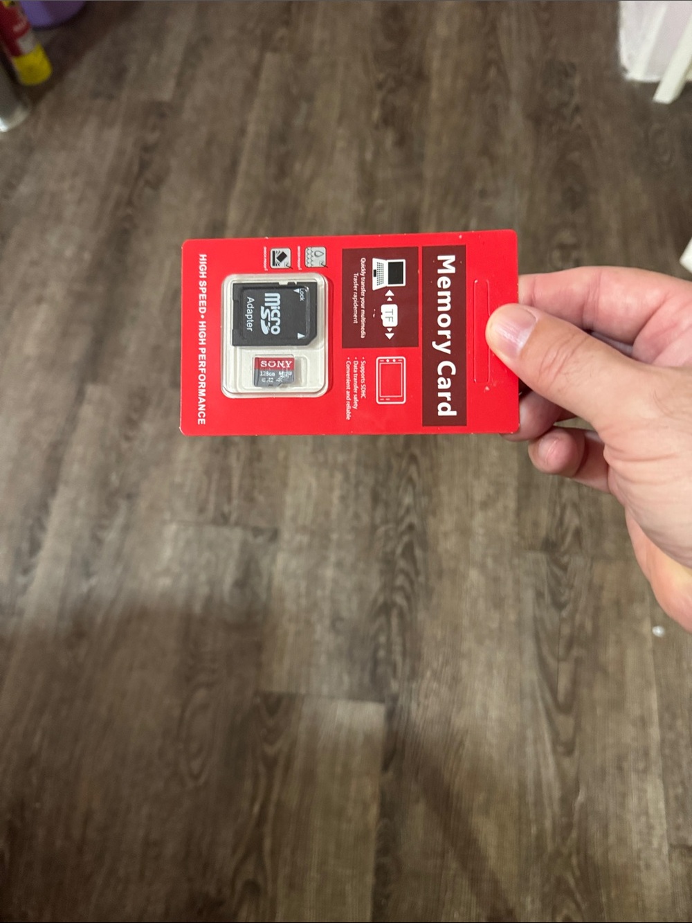Sony Red and Black MicroSD Memory Card with Adapter